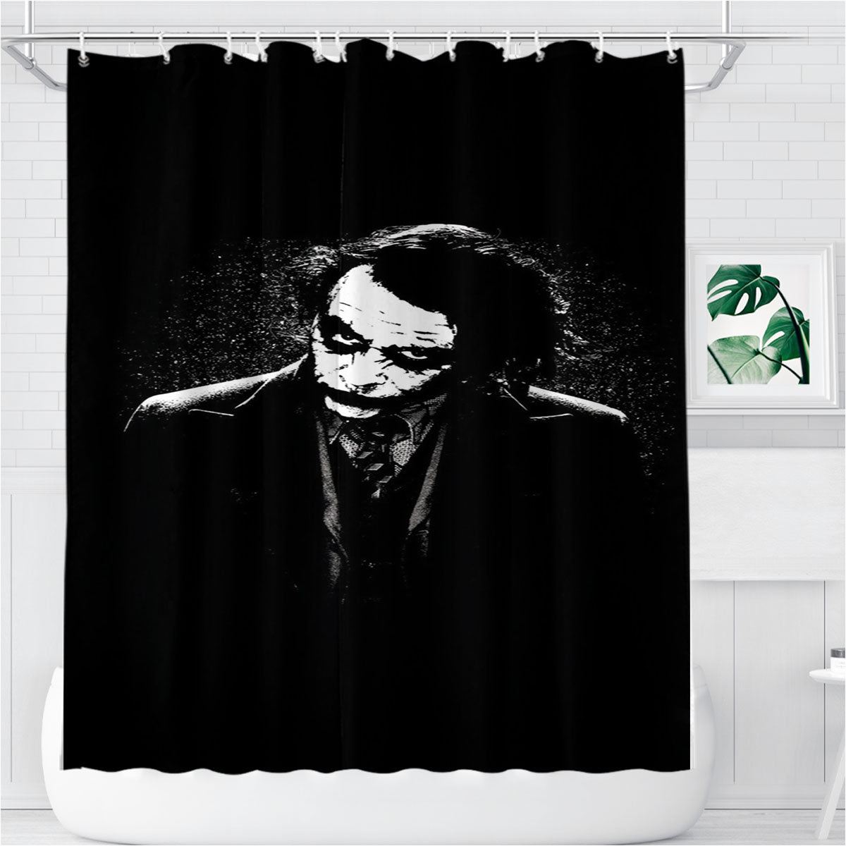 The Joker Batman Black White Bathroom Shower Curtain Fabric Waterproof | 66 X 72 Inch