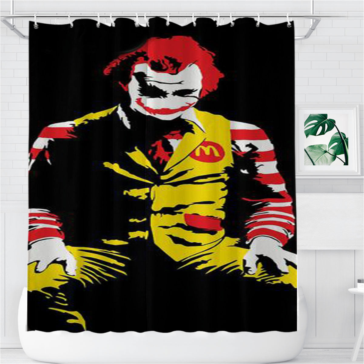 The Joker Ronald Mcdonald Batman Bathroom Shower Curtain Fabric Waterproof | 66 X 72 Inch