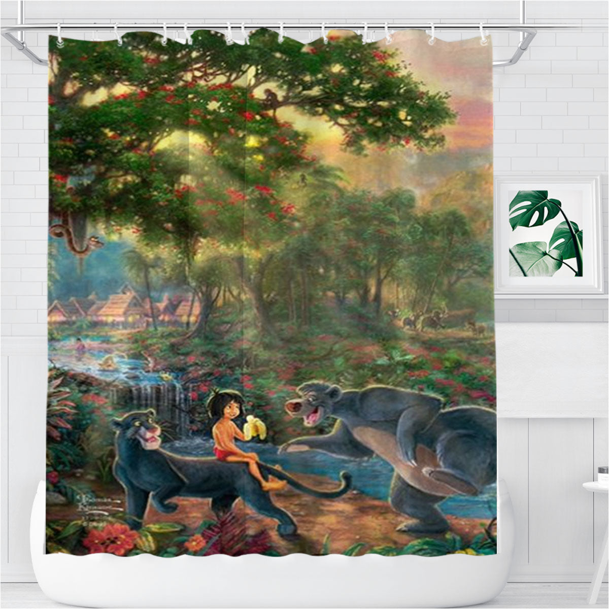 The Jungle Book Bathroom Shower Curtain Fabric Waterproof | 66 X 72 Inch