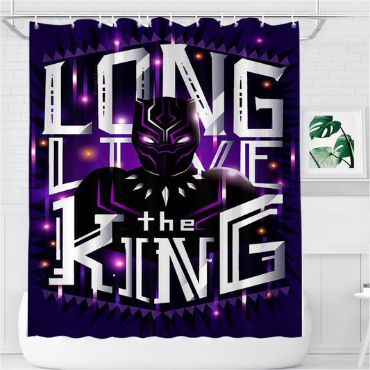 Personalized The King Black Panther Long Live Shower Curtain Farmhouse Bathroom Decor