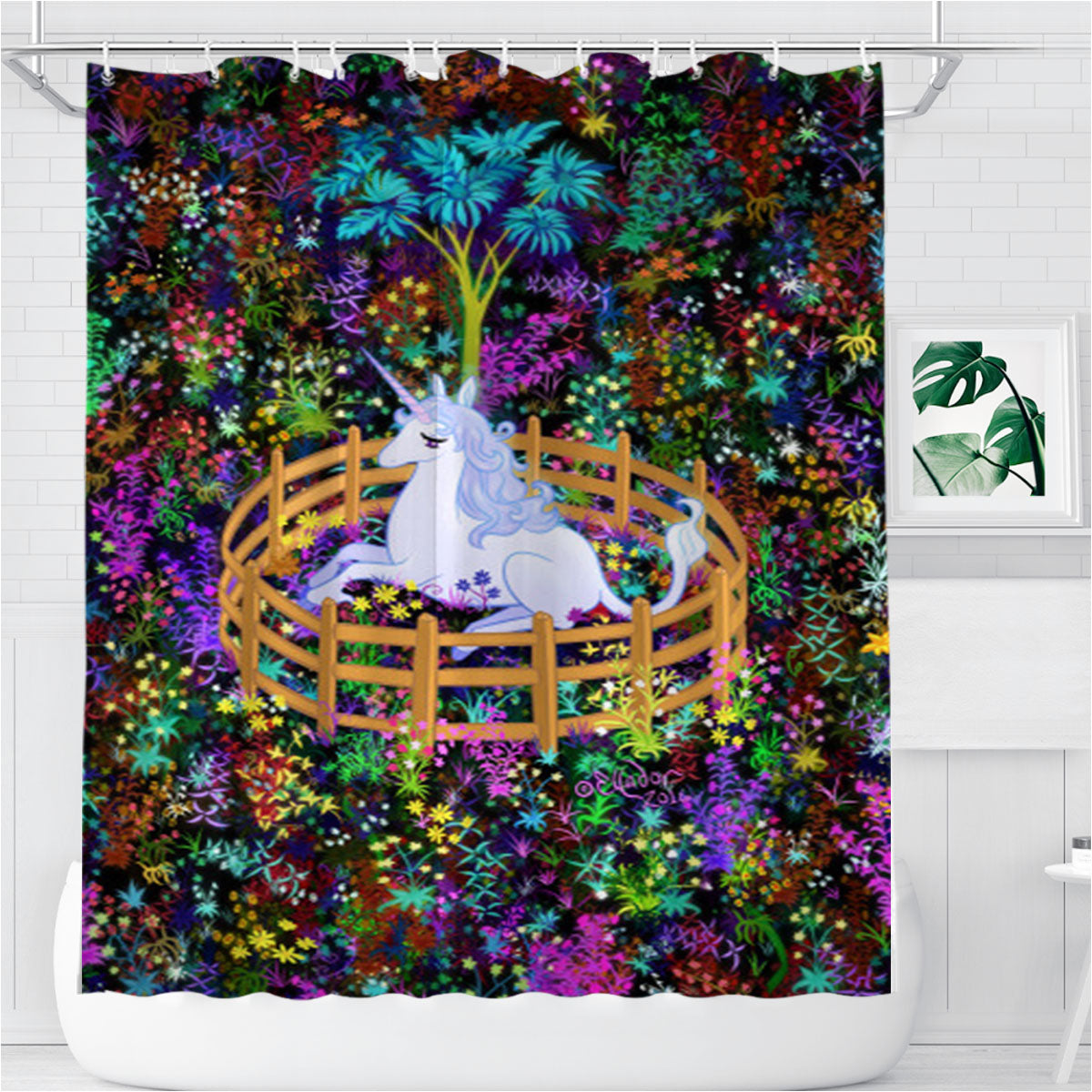 The Last Unicorn In Captivity Bathroom Shower Curtain Fabric Waterproof | 66 X 72 Inch