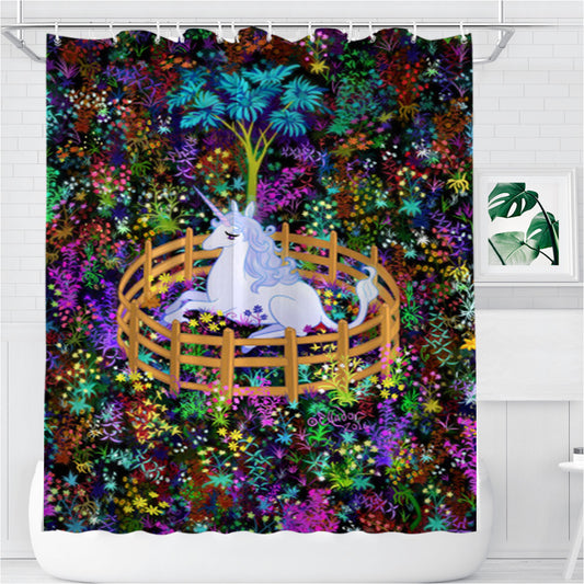 Personalized The Last Unicorn In Captivity Shower Curtain Farmhouse Bathroom Decor