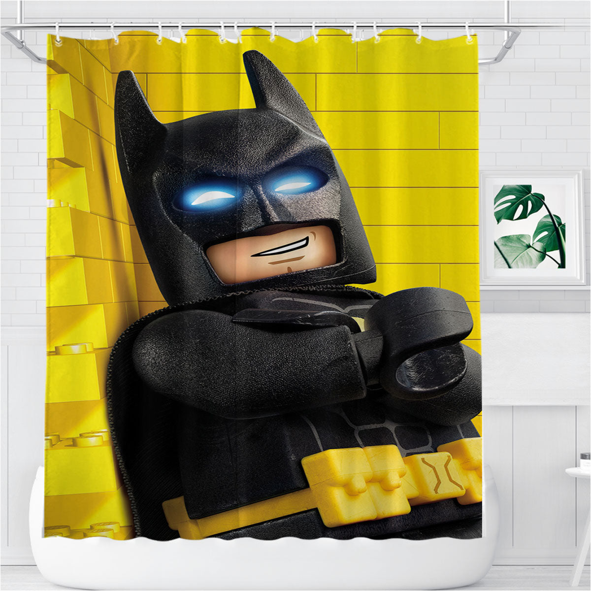 The Lego Batman Movie Batman Bathroom Shower Curtain Fabric Waterproof | 66 X 72 Inch