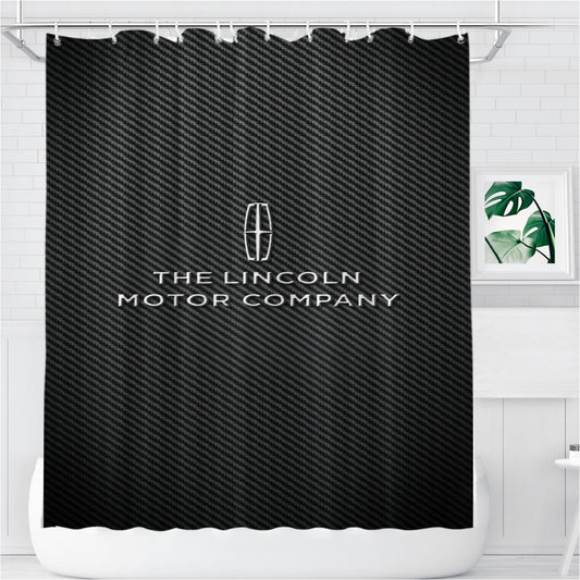 The Lincoln Carbon Fiber Logo Bathroom Shower Curtain Fabric Waterproof | 66 X 72 Inch