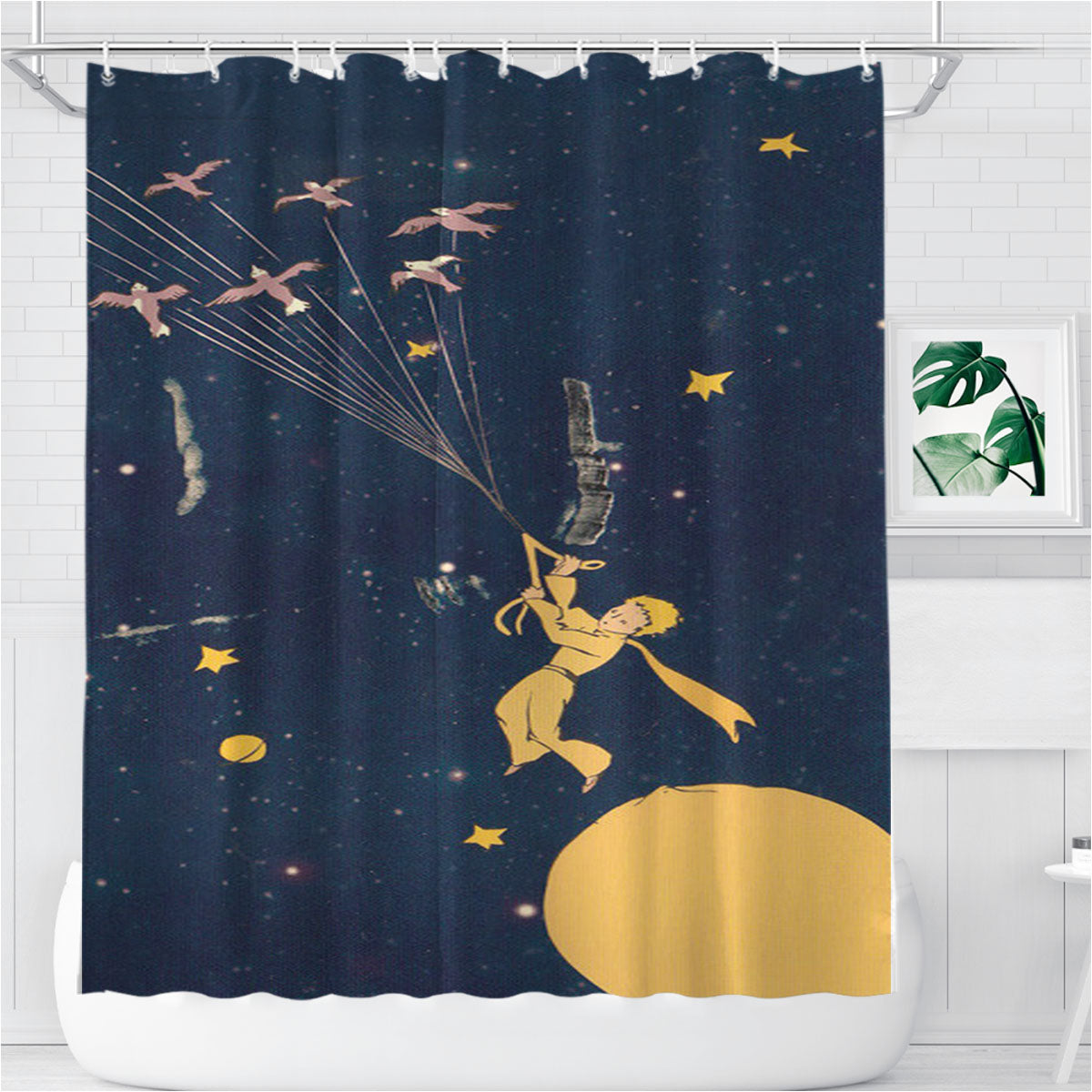 The Little Prince Le Petit Novella Antoine De Saint Bathroom Shower Curtain Fabric Waterproof | 66 X 72 Inch