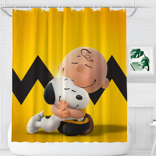 The Peanuts And Snoopy Movie Family Bathroom Shower Curtain Fabric Waterproof | 66 X 72 Inch