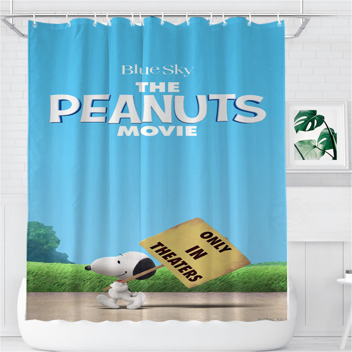The Peanuts Movie Bathroom Shower Curtain Fabric Waterproof | 66 X 72 Inch