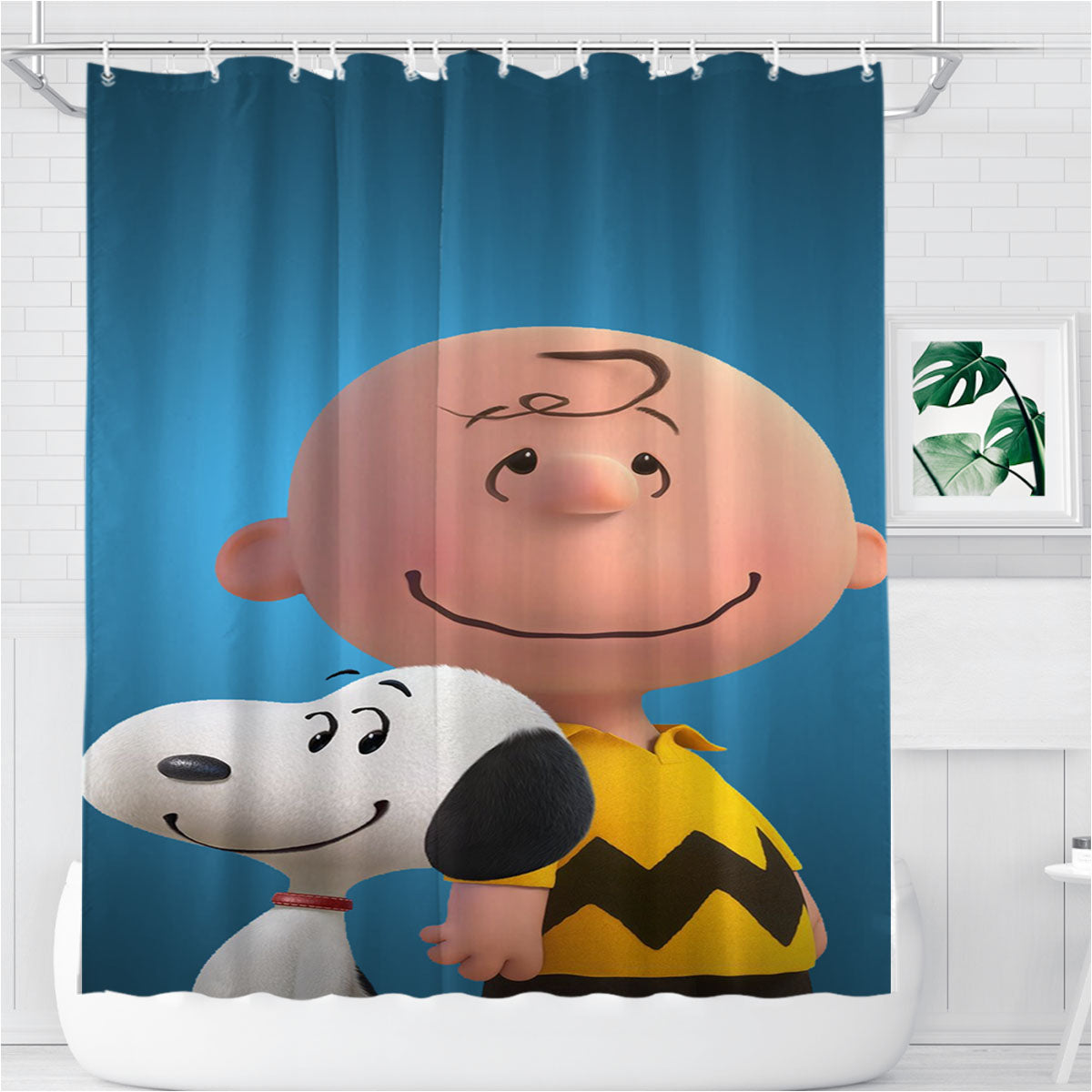 The Peanuts Movie Poster Bathroom Shower Curtain Fabric Waterproof | 66 X 72 Inch