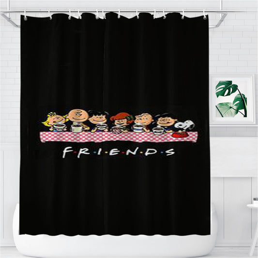 Personalized The Peanuts Snoopy Friend Shower Curtain Farmhouse Bathroom Decor