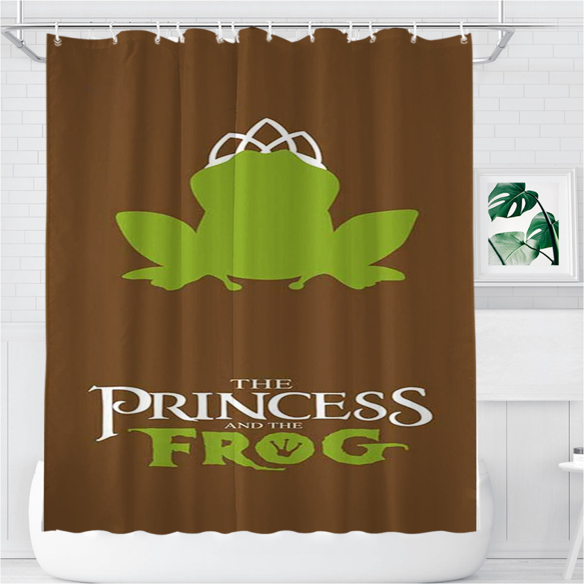 The Princess And The Frog Icon Bathroom Shower Curtain Fabric Waterproof | 66 X 72 Inch