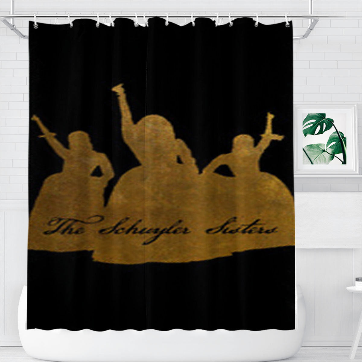 The Schuyler Sisters Hamilton Bathroom Shower Curtain Fabric Waterproof | 66 X 72 Inch
