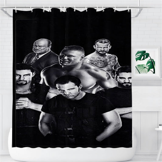 The Shield Black Bathroom Shower Curtain Fabric Waterproof | 66 X 72 Inch