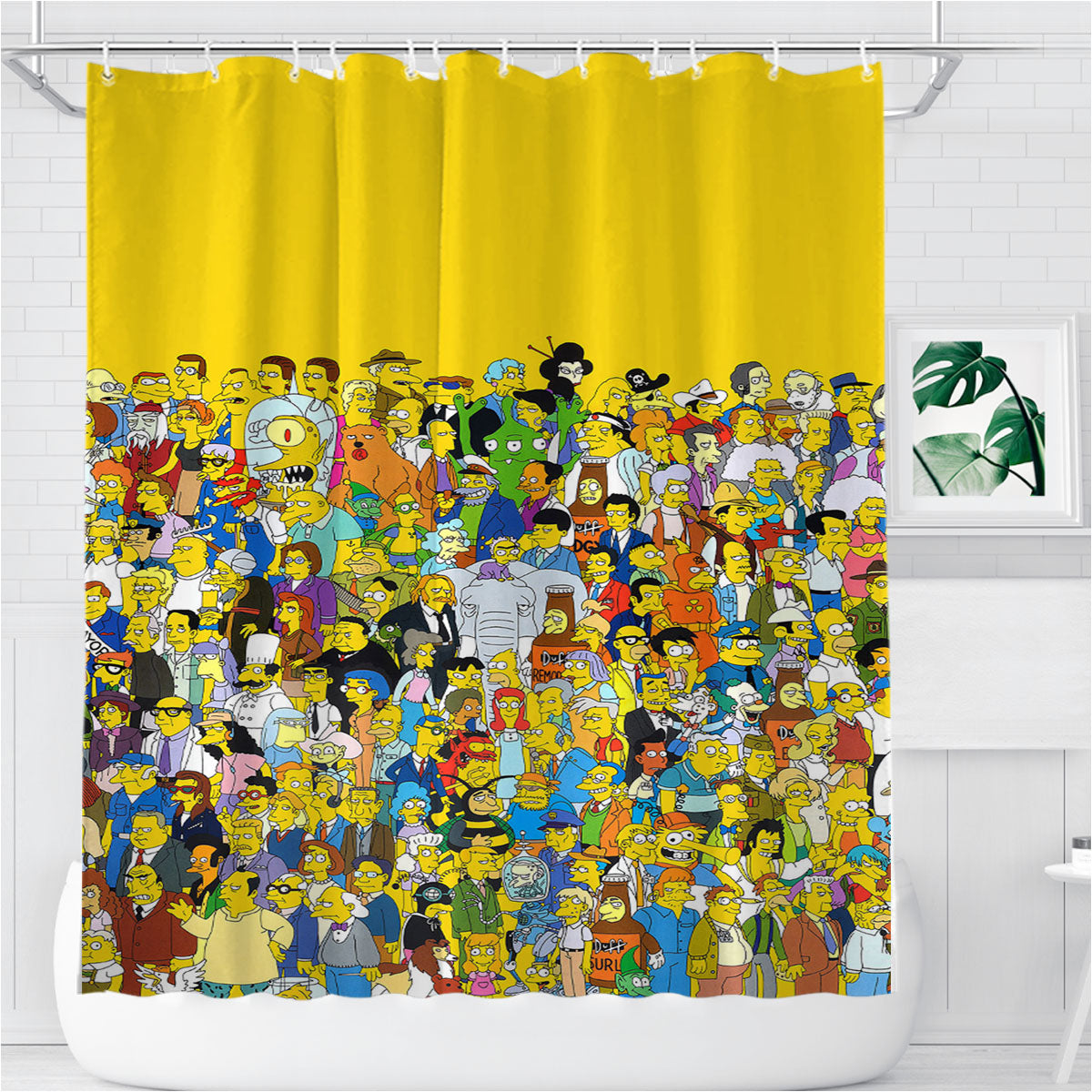 The Simpsons Bathroom Shower Curtain Fabric Waterproof | 66 X 72 Inch
