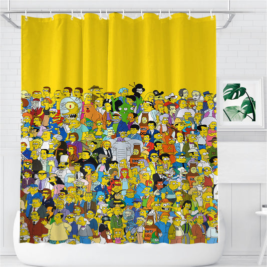 Personalized The Simpsons Shower Curtain Farmhouse Bathroom Decor