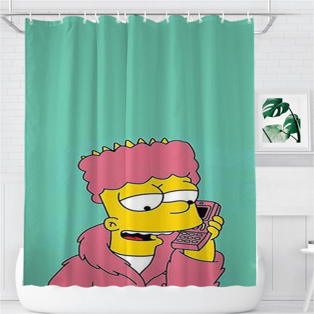 The Simpsons Bart Bathroom Shower Curtain Fabric Waterproof | 66 X 72 Inch