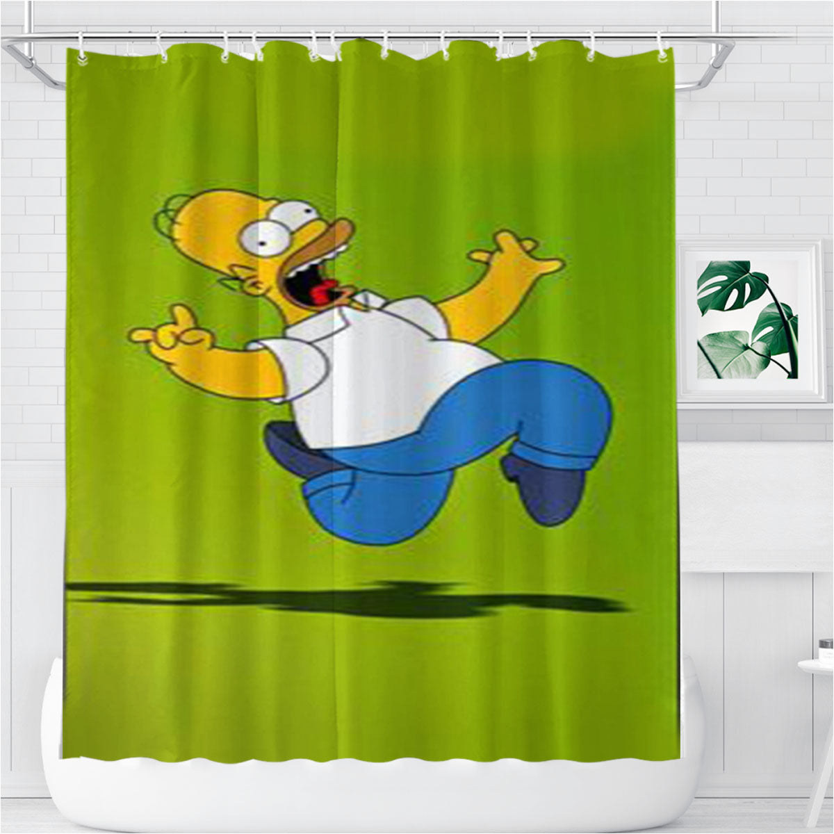 The Simpsons Homer Bathroom Shower Curtain Fabric Waterproof | 66 X 72 Inch