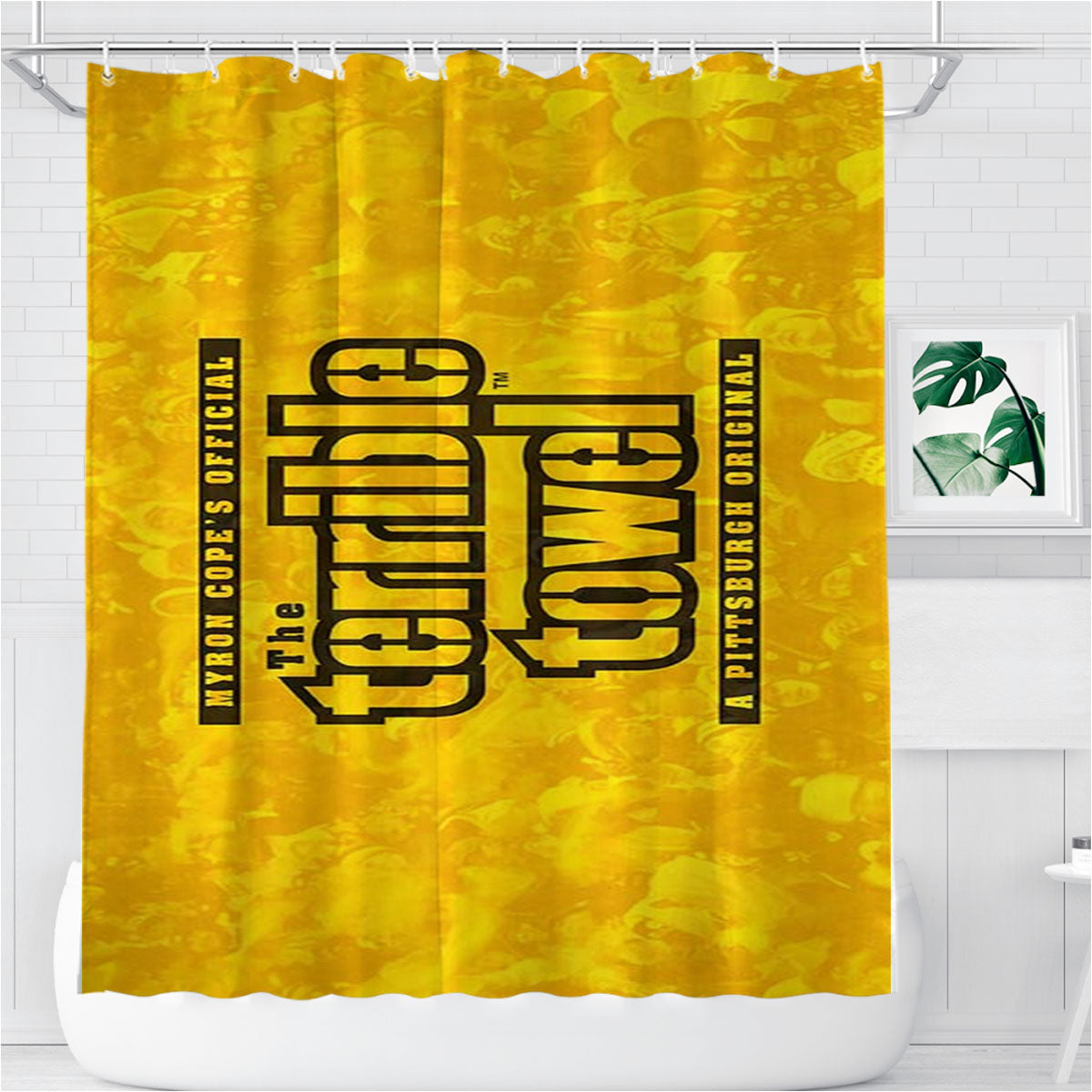 The Terrible Towel Pittsburgh Steelers Bathroom Shower Curtain Fabric Waterproof | 66 X 72 Inch