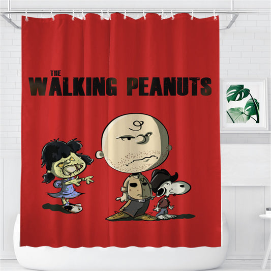 The Walking Peanuts Bathroom Shower Curtain Fabric Waterproof | 66 X 72 Inch