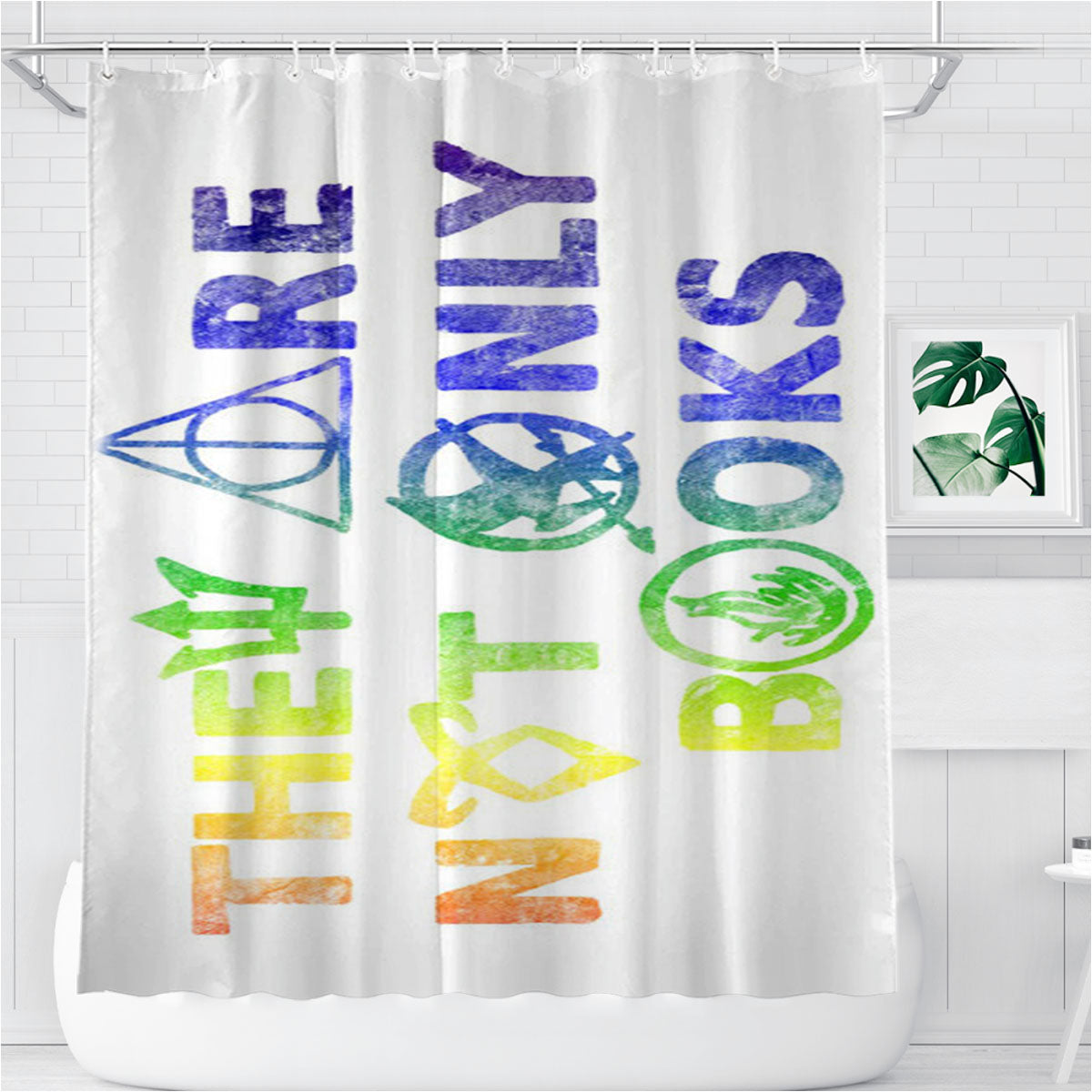 They Are Not Only Books Tie Dye Color Bathroom Shower Curtain Fabric Waterproof | 66 X 72 Inch