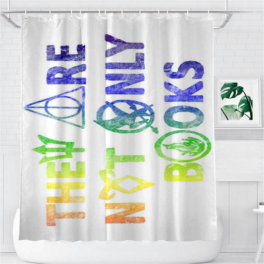 Personalized They Are Not Only Books Tie Dye Color Shower Curtain Farmhouse Bathroom Decor