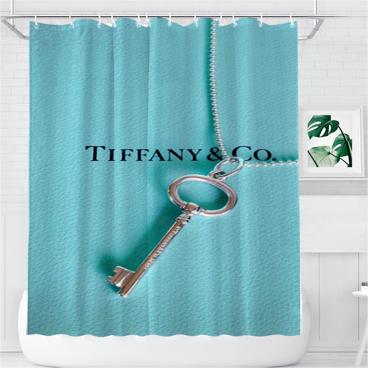 Tiffany And Co Necklace Bathroom Shower Curtain Fabric Waterproof | 66 X 72 Inch