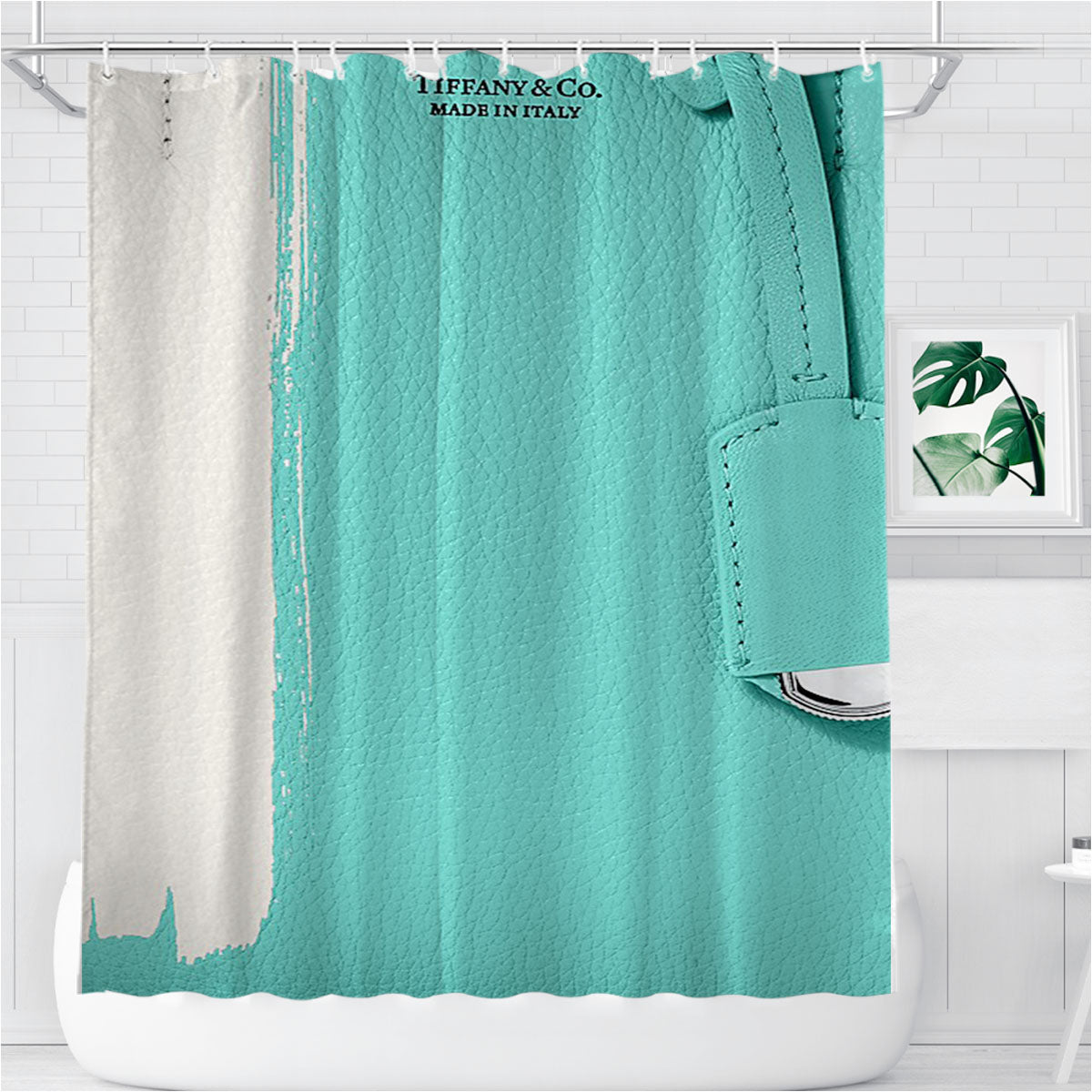 Tiffany And Co Women Micro Totebag Bathroom Shower Curtain Fabric Waterproof | 66 X 72 Inch
