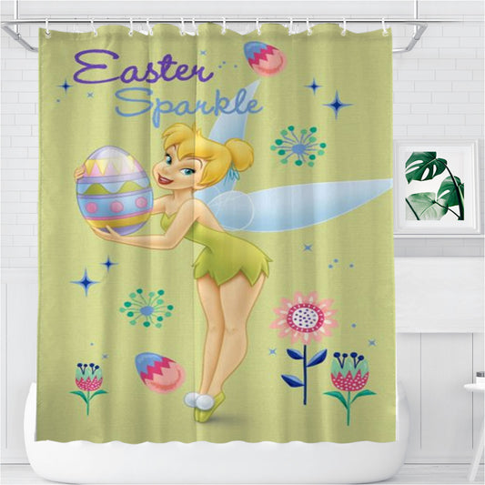 Personalized Tinker Bell Easter Sparkle Shower Curtain Farmhouse Bathroom Decor