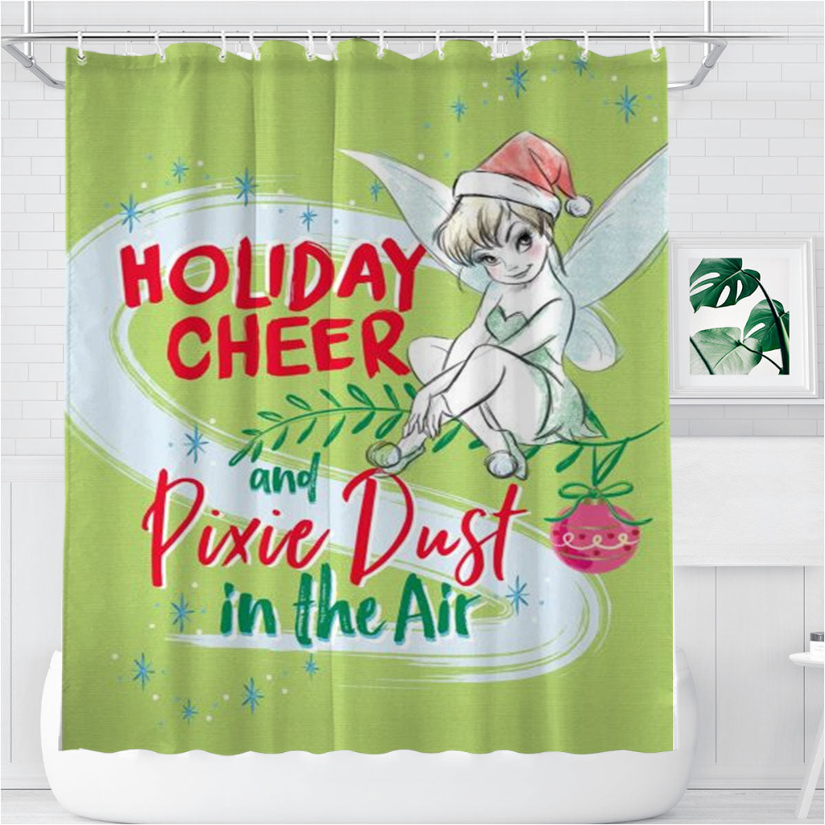 Tinker Bell Pixie Dust In The Air Bathroom Shower Curtain Fabric Waterproof | 66 X 72 Inch