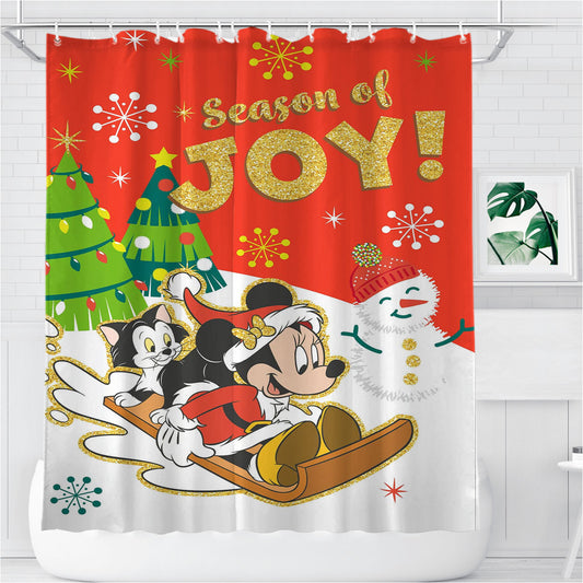 Personalized Toboggan Minnie Shower Curtain Farmhouse Bathroom Decor