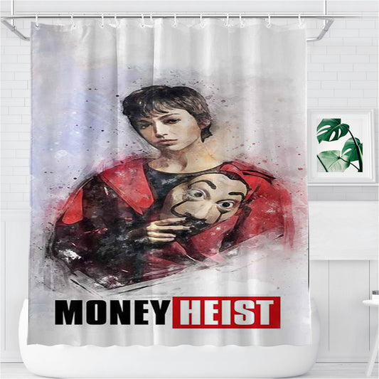 Tokyo Art Money Heist Bathroom Shower Curtain Fabric Waterproof