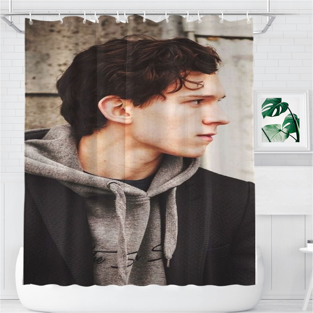 Tom Holland Spidey Bathroom Shower Curtain Fabric Waterproof | 66 X 72 Inch