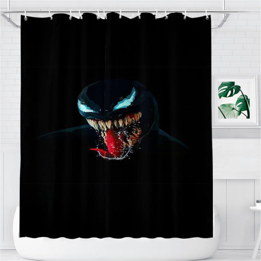 Personalized Tongue Black Venom Shower Curtain Farmhouse Bathroom Decor