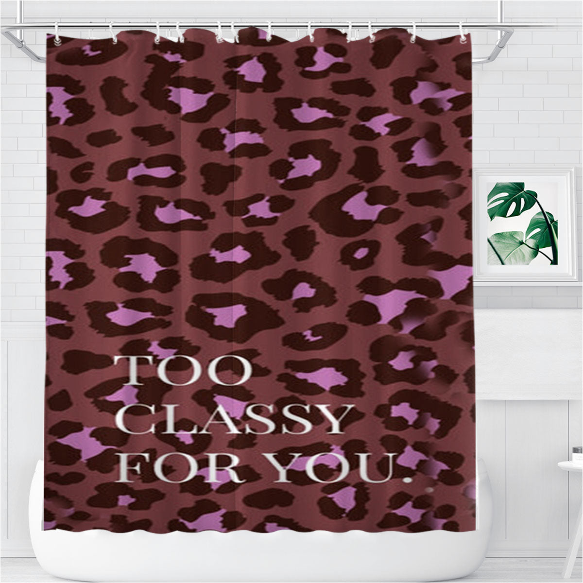 Too Classy Cheetah Print Bathroom Shower Curtain Fabric Waterproof | 66 X 72 Inch
