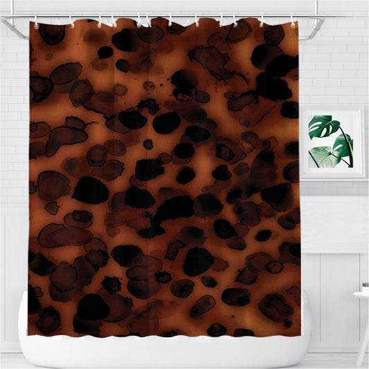 Tortoise Shell Pattern Texture Bathroom Shower Curtain Fabric Waterproof | 66 X 72 Inch