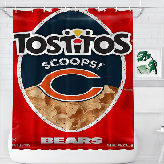 Personalized Tostitos Chicago Bears Shower Curtain Farmhouse Bathroom Decor