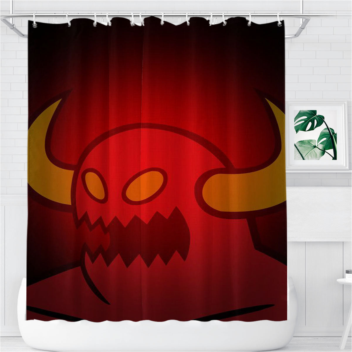 Toy Machine Skateboard Red Logo Bathroom Shower Curtain Fabric Waterproof | 66 X 72 Inch