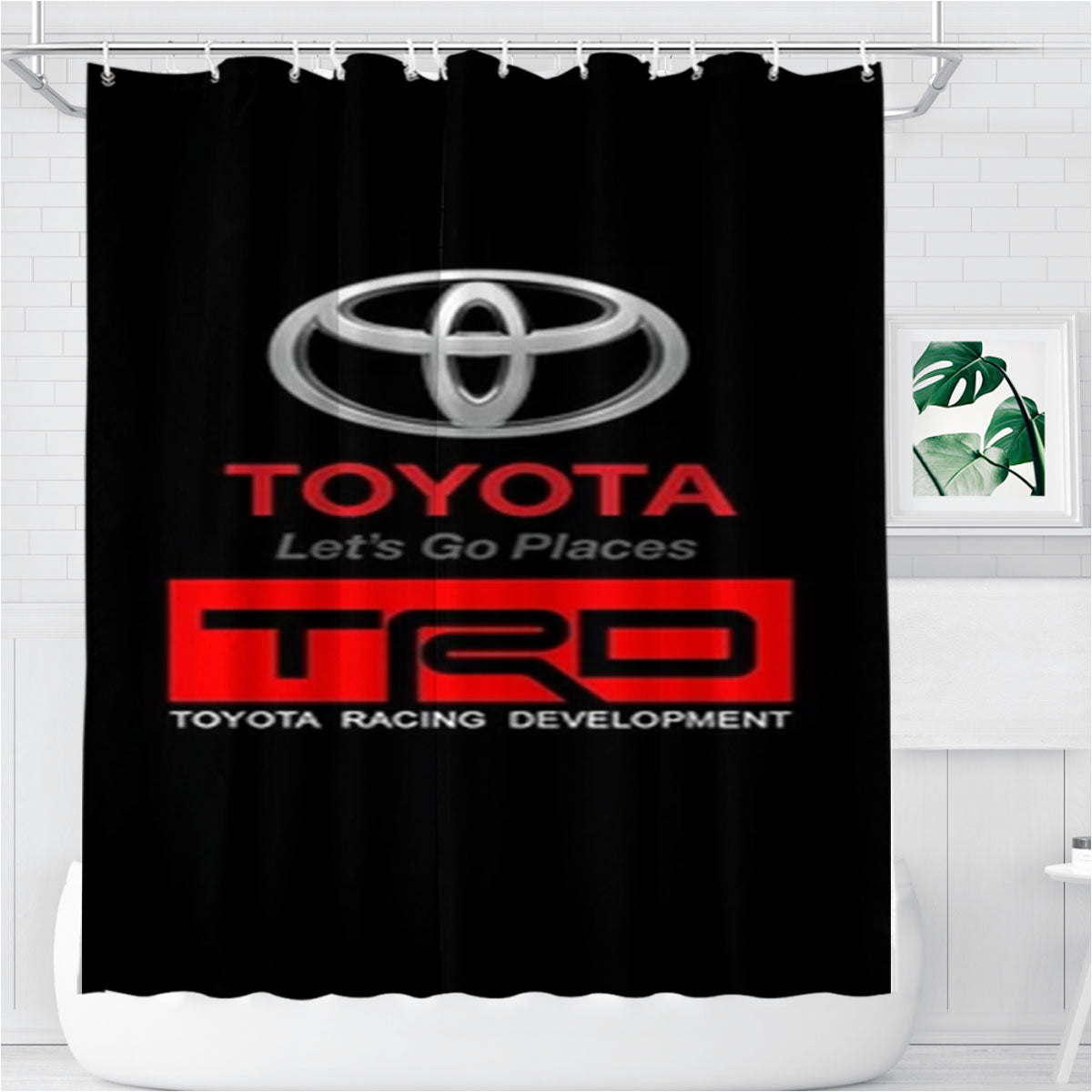 Toyota Trd Logo Bathroom Shower Curtain Fabric Waterproof | 66 X 72 Inch
