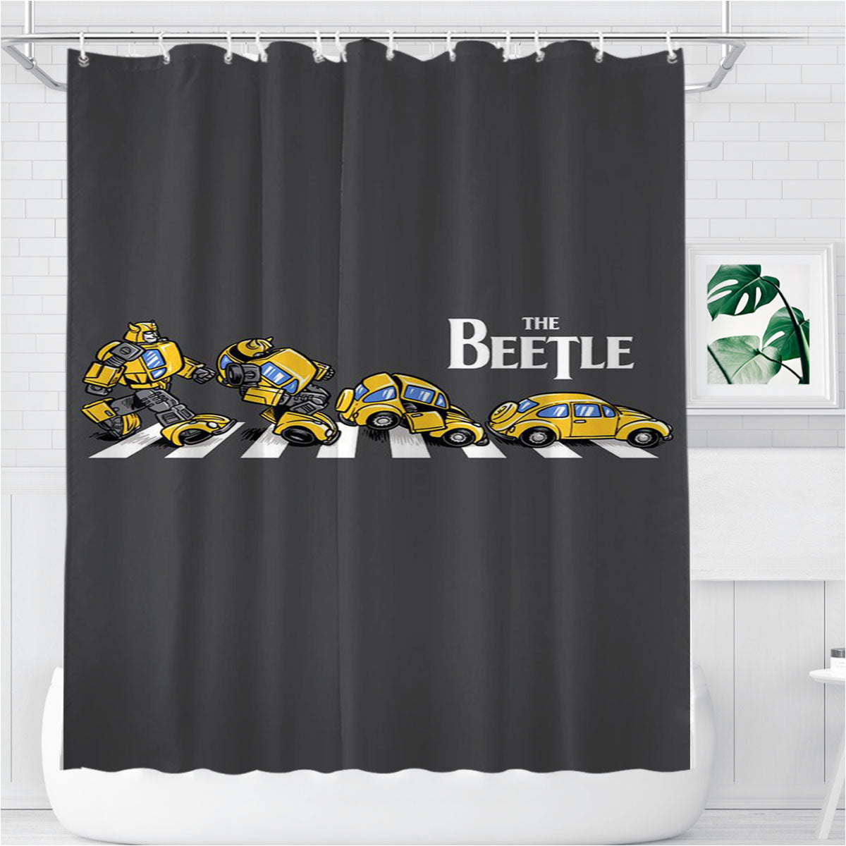 Transformers Bumblebee Beetle Bathroom Shower Curtain Fabric Waterproof | 66 X 72 Inch