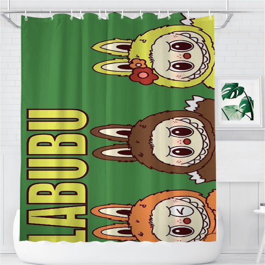 Personalized Trio Labubu Shower Curtain Farmhouse Bathroom Decor