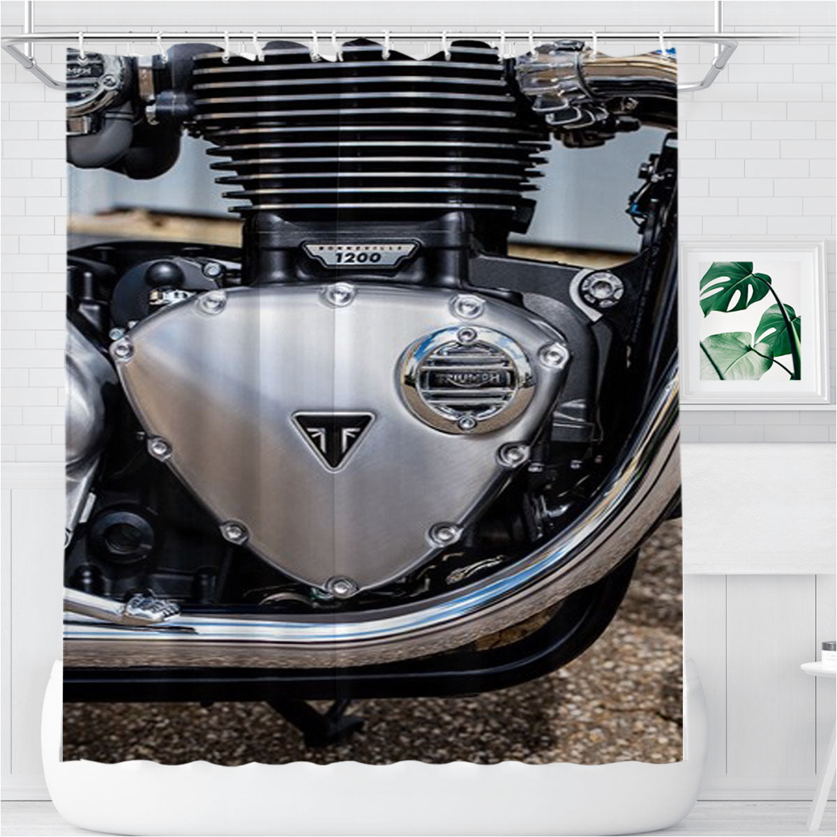 Triumph Bonneville Bathroom Shower Curtain Fabric Waterproof | 66 X 72 Inch