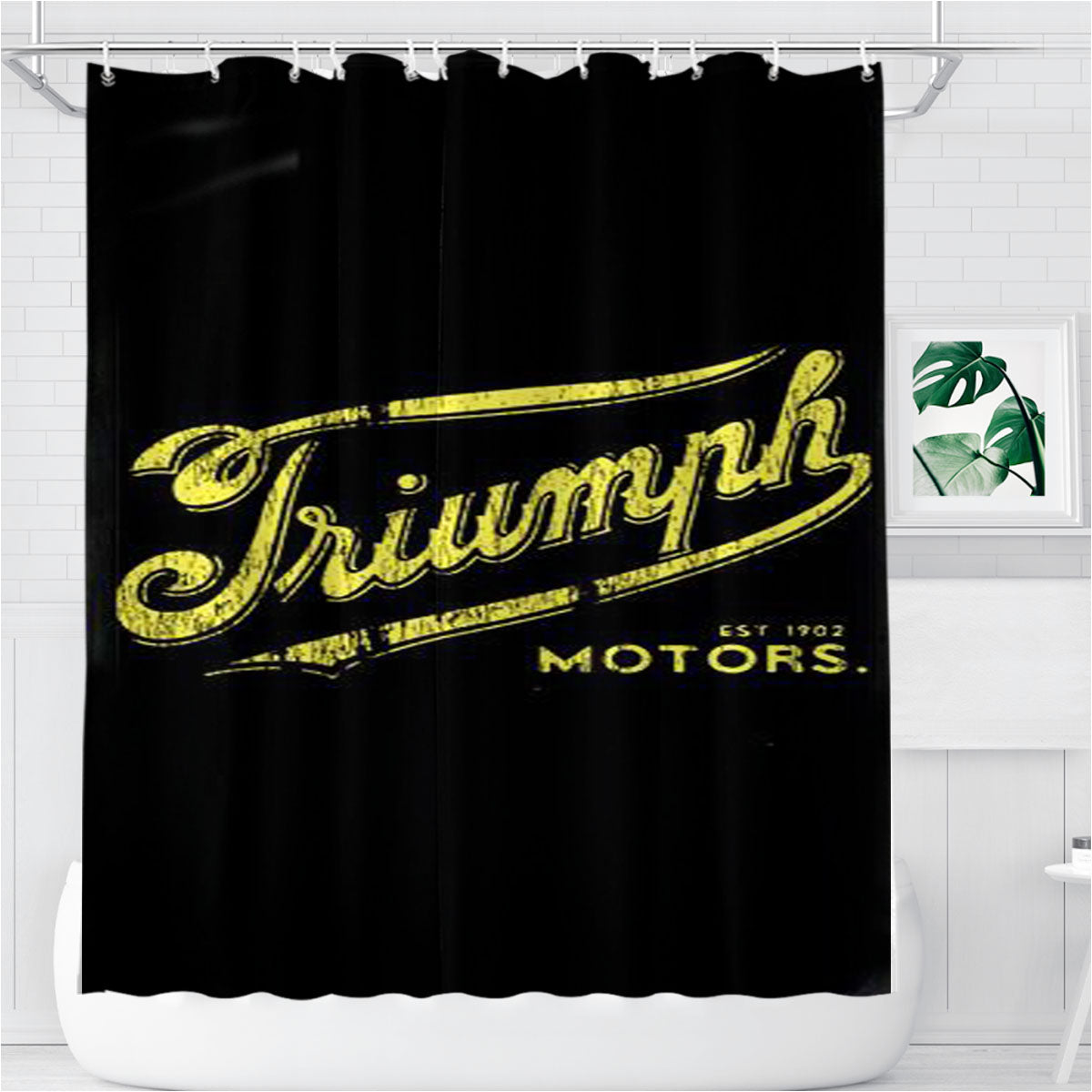 Triumph Logo 51 Bathroom Shower Curtain Fabric Waterproof | 66 X 72 Inch