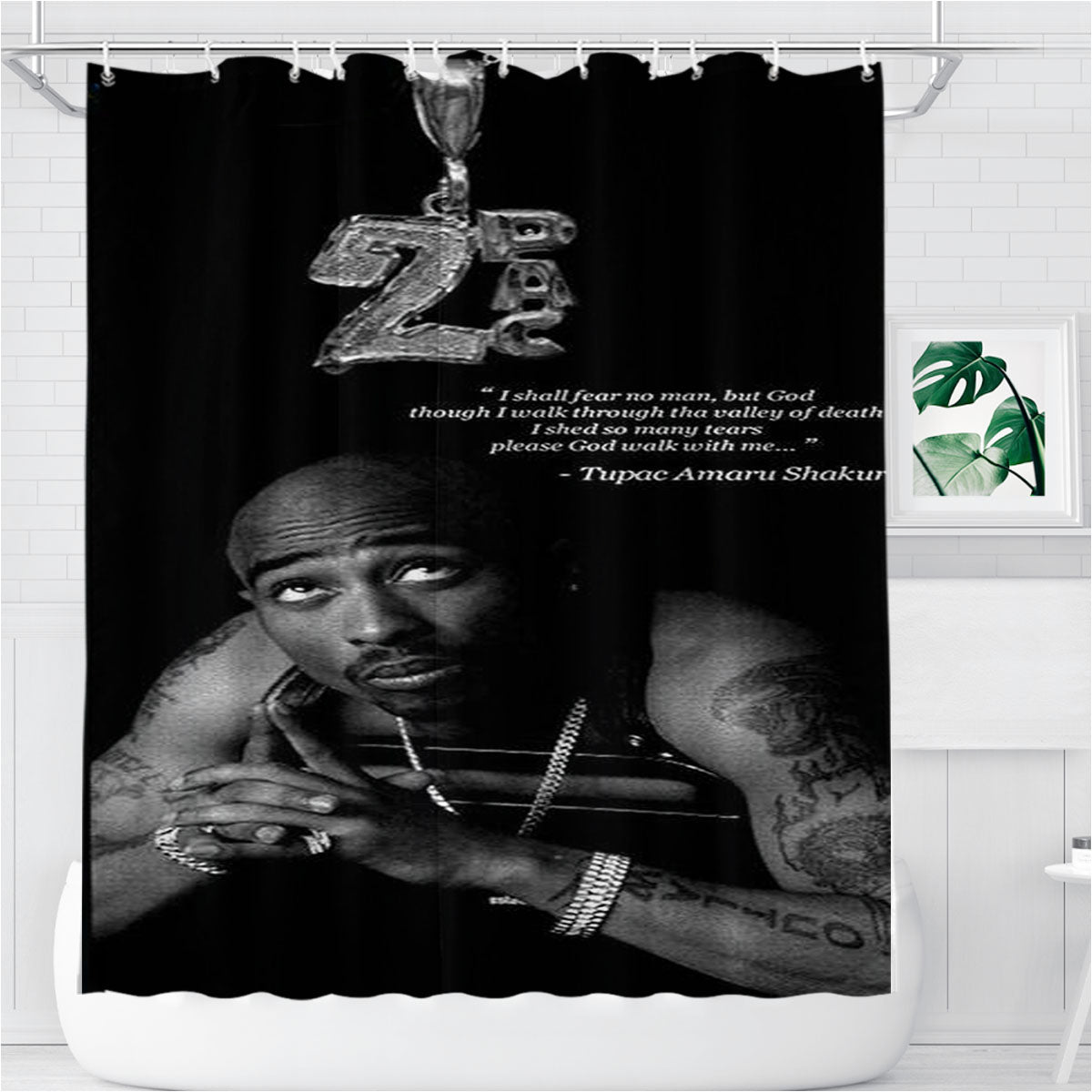 Tupac Shakur Quote Bathroom Shower Curtain Fabric Waterproof | 66 X 72 Inch