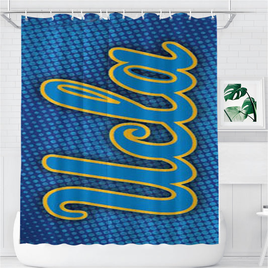 Ucla Bruins Halftone Blue Bathroom Shower Curtain Fabric Waterproof