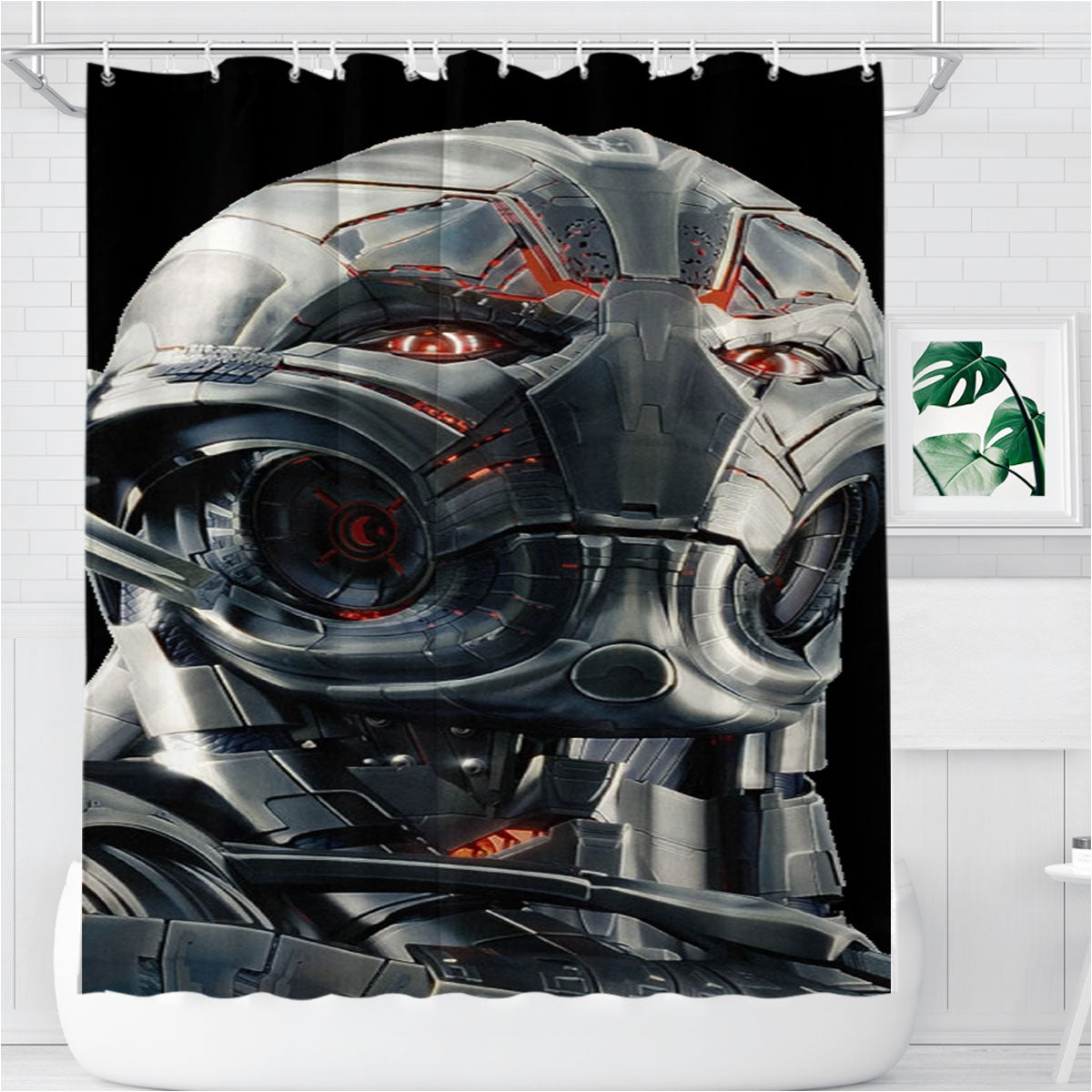 Ultron Marvel Avengers Bathroom Shower Curtain Fabric Waterproof | 66 X 72 Inch