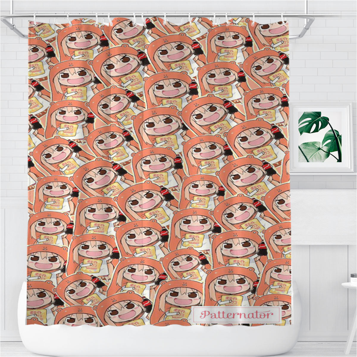 Umaru Pattern Bathroom Shower Curtain Fabric Waterproof | 66 X 72 Inch