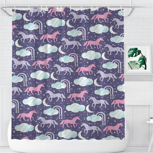 Uncle Pegasus Pattern Bathroom Shower Curtain Fabric Waterproof | 66 X 72 Inch