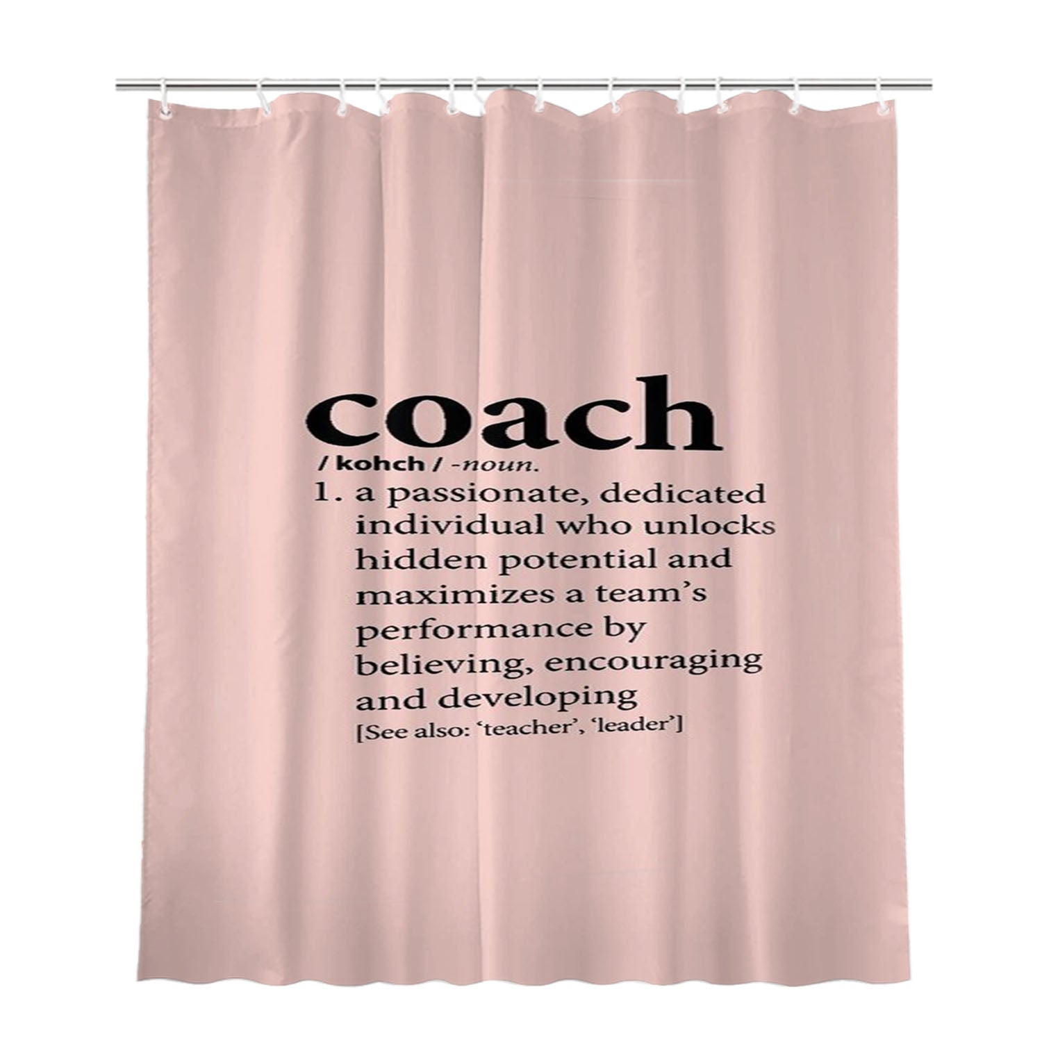 Coach Gift From Team Assistant Football Soccer Bathroom Shower Curtain Fabric Waterproof | 66 X 72 Inch