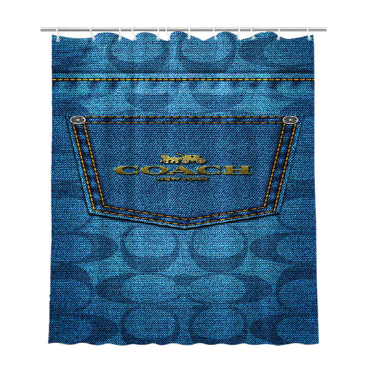 Personalized Coach Jeans Shower Curtain Farmhouse Bathroom Decor