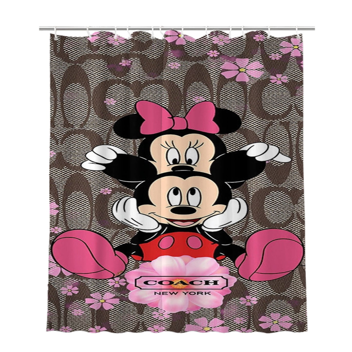 Coach Mickey Minnie Bathroom Shower Curtain Fabric Waterproof | 66 X 72 Inch