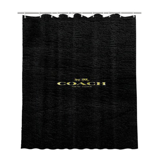Coach New York Black Leather Bathroom Shower Curtain Fabric Waterproof